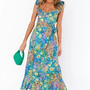 Show Me Your Mumu - Alexis Midi Dress - Painterly Petals , Multicolor